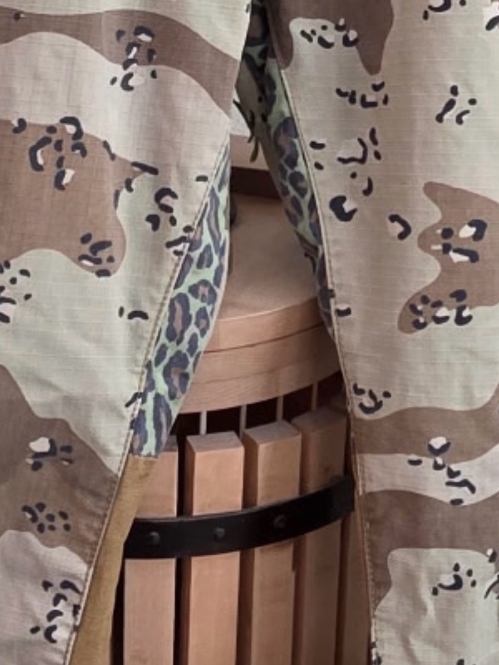 MNML Tan and Brown Desert Camo Raw Hem Cargo Pants - Picture 3 of 4